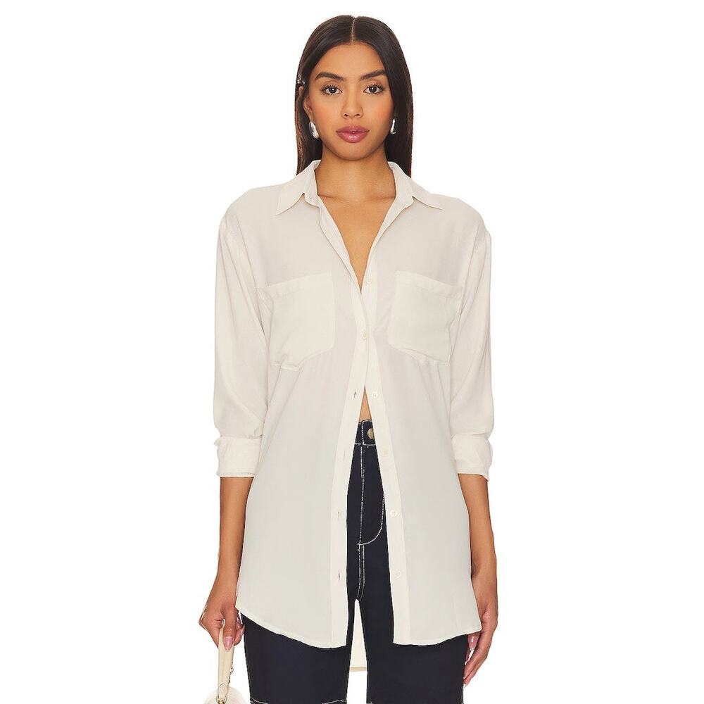REMI X REVOLVE Michelle Button Up Shirt in Bone size Large